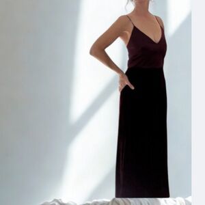 G. Label Velvet and Silk Burgundy Evening Dress